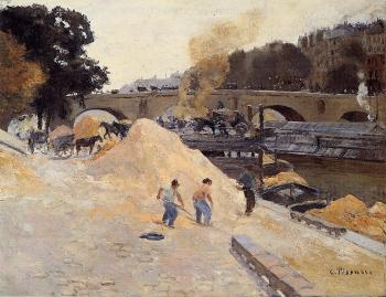 卡米耶 畢沙羅 The Banks of the Seine in Paris, Pont Marie, Quai d'Anjou